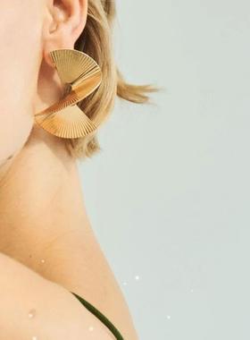 New Personality Metal Drop Earrings for Women Irregular Exag