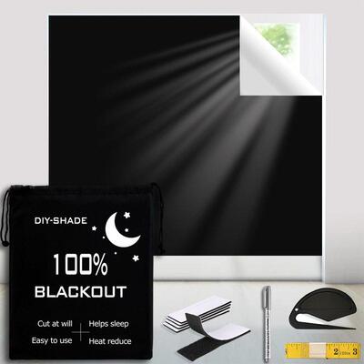 DIY shade window cover black blackout curtains blind screen