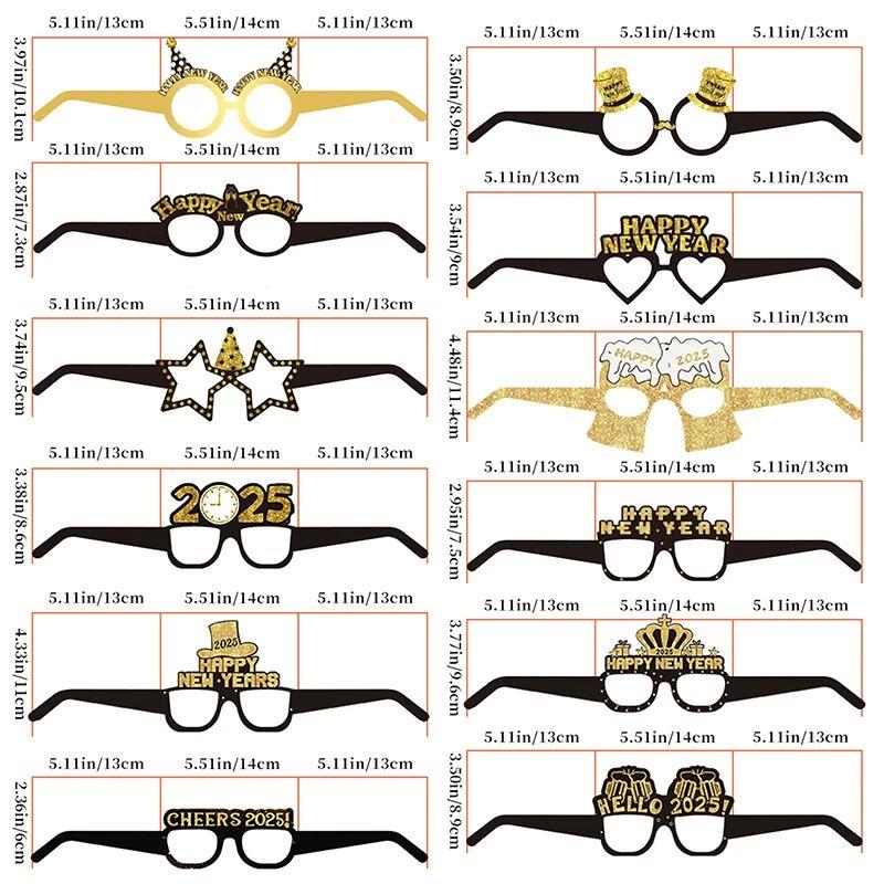 2025 Happy New Year Paper Glasses Eyeglasses Frame Photo Pro