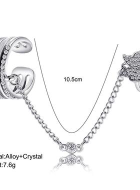 Chain butterfly rings炼条蝴蝶戒指ins简约流苏炼条一体戒指开