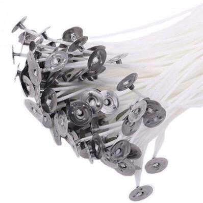 100Pcs/Set Low-Smoke Candle Wicks Cotton Core Waxed Wick 8/1