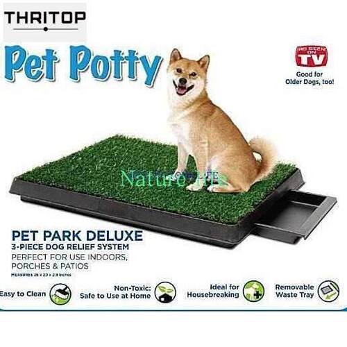 pet potty grass mat dog puppy training pee patch pad tray