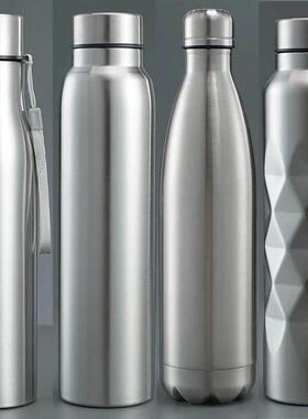 1pc 750ml/1000ml Stainless Steel Water Bottle, Large Capacit