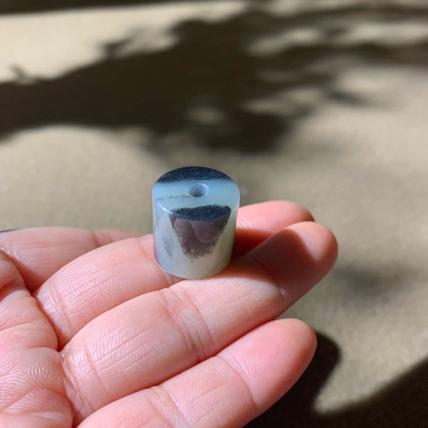 保真天然和田玉新疆青花籽料路路通玉勒子