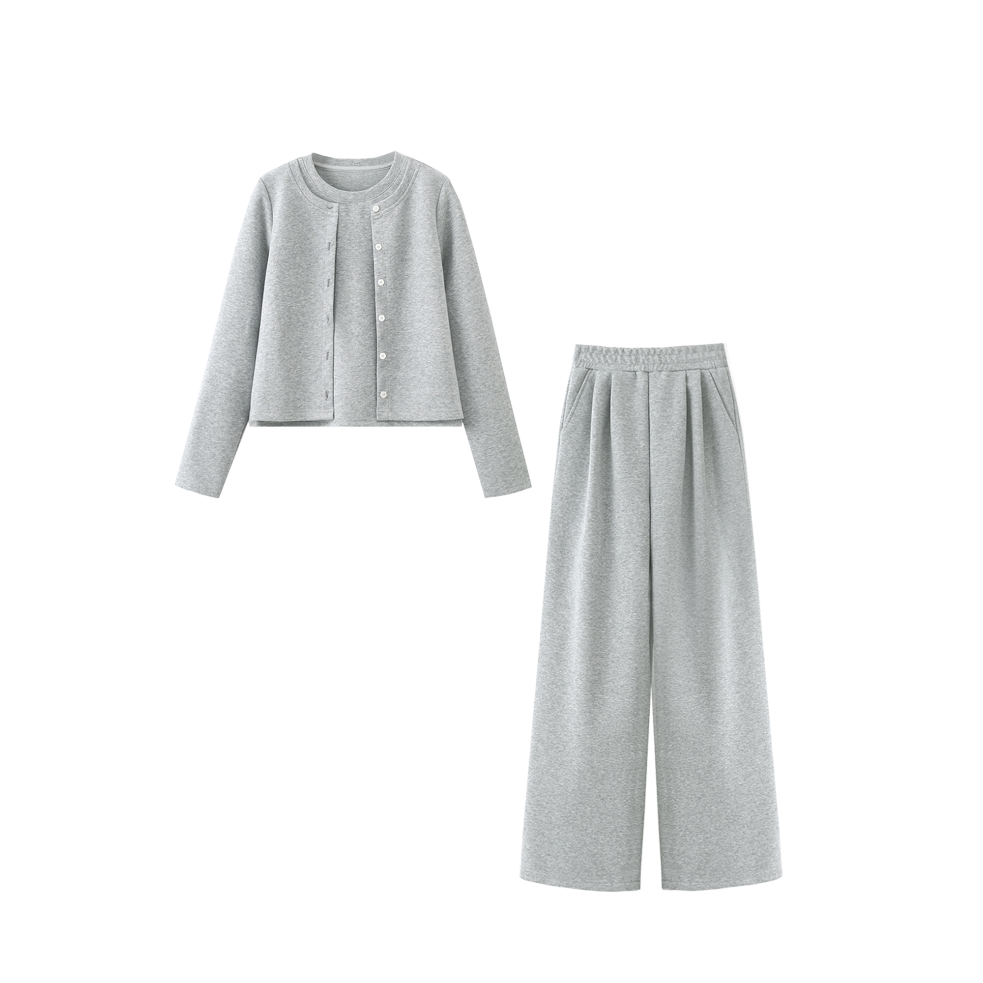 设计感假两件加厚不加绒百搭显瘦通勤套装JY973A