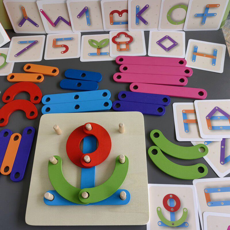 어린이 지능 다목적 기둥 장난감 세트인지 모양 일치 소년과 소녀 조립 기둥 빌딩 블록 교육 장난감 세트