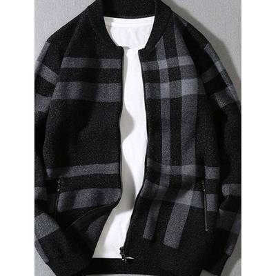 VIRRI CIAGA！经典不过时~格子针织开衫男春秋外套休闲毛衣夹克潮
