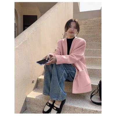 白色名媛小香风外套女短款2025秋冬法式小个子高级感气质粉色上衣