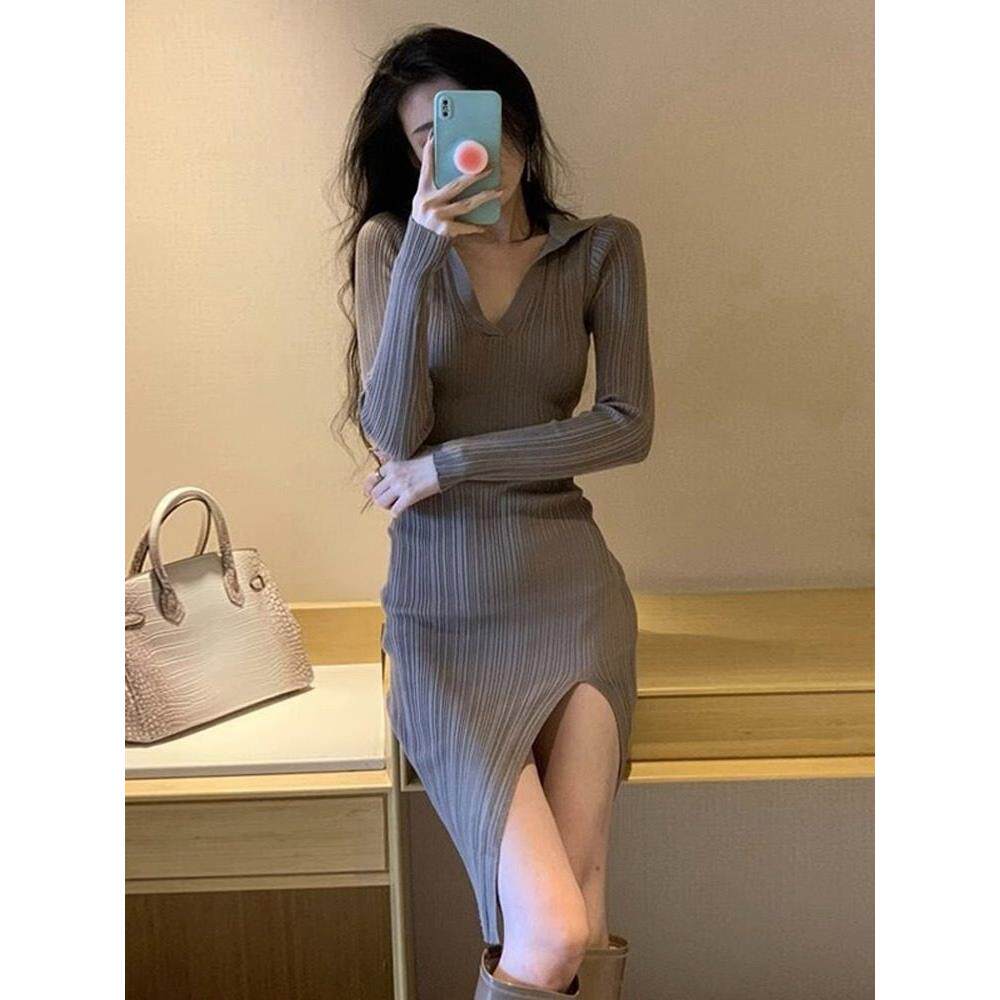 欧洲站春装2025新款女装法式修身显瘦针织包臀裙女人味气质洋装