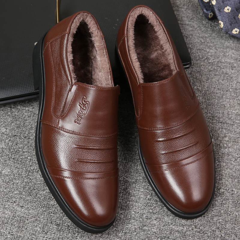 24小时发货舒适休闲真皮加绒保暖