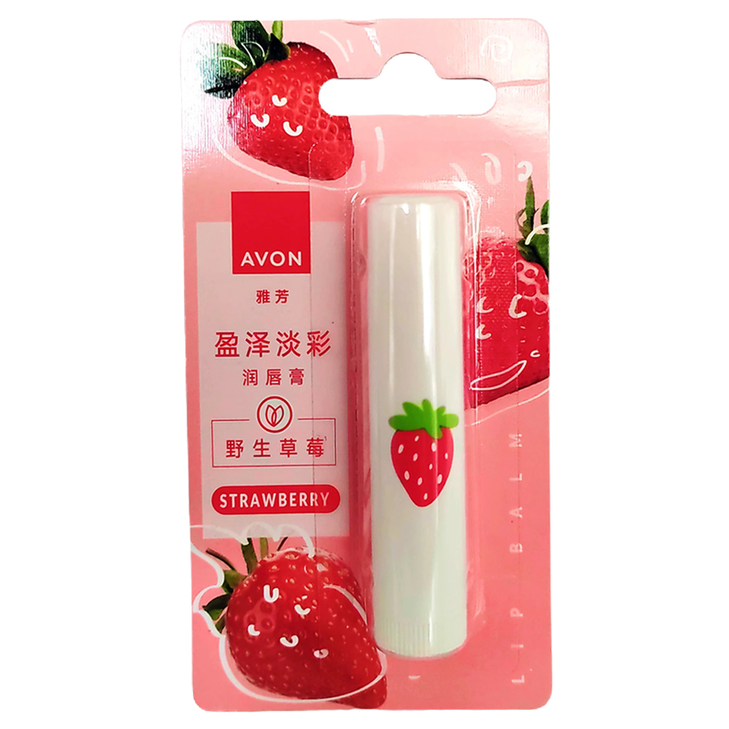 正品雅芳盈泽淡彩野生草莓润唇膏保湿滋润补水防干裂淡彩口红男女