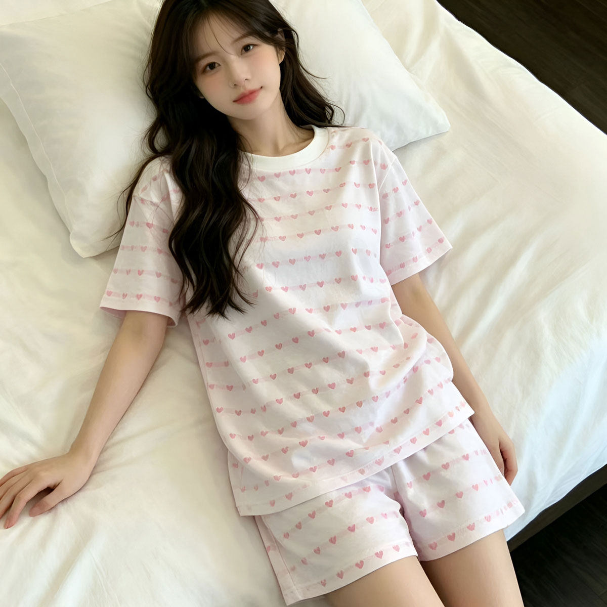 【一口价】夏季女孩夏天短裤女生薄款短袖睡衣女士睡衣家居服套装