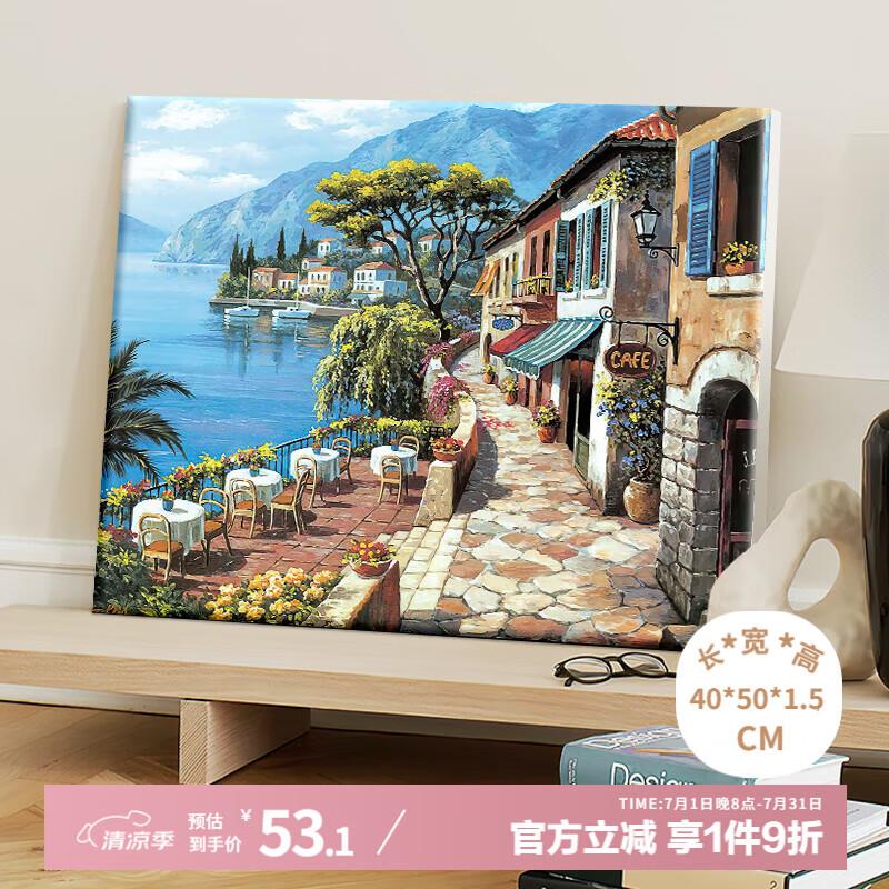好久不见数字油画diy风景花卉手绘油画填色客厅装饰画儿童手工画图片