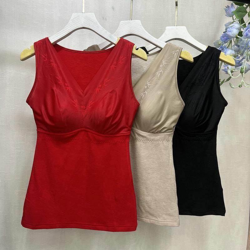 秋冬大红色暖绒蚕丝保暖背心带胸垫本命年舒暖双面磨绒内衣打底衣,女士内衣/男士内衣/家居服,保暖背心,淘宝优惠券,粉丝福利购,淘宝优惠卷