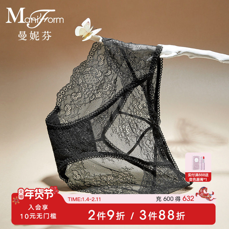 曼妮芬性感蕾丝内裤纯欲红色本命年短裤女士低腰三角裤舒适纯棉裆,女士内衣/男士内衣/家居服,女三角裤,淘宝优惠券,粉丝福利购,淘宝优惠卷