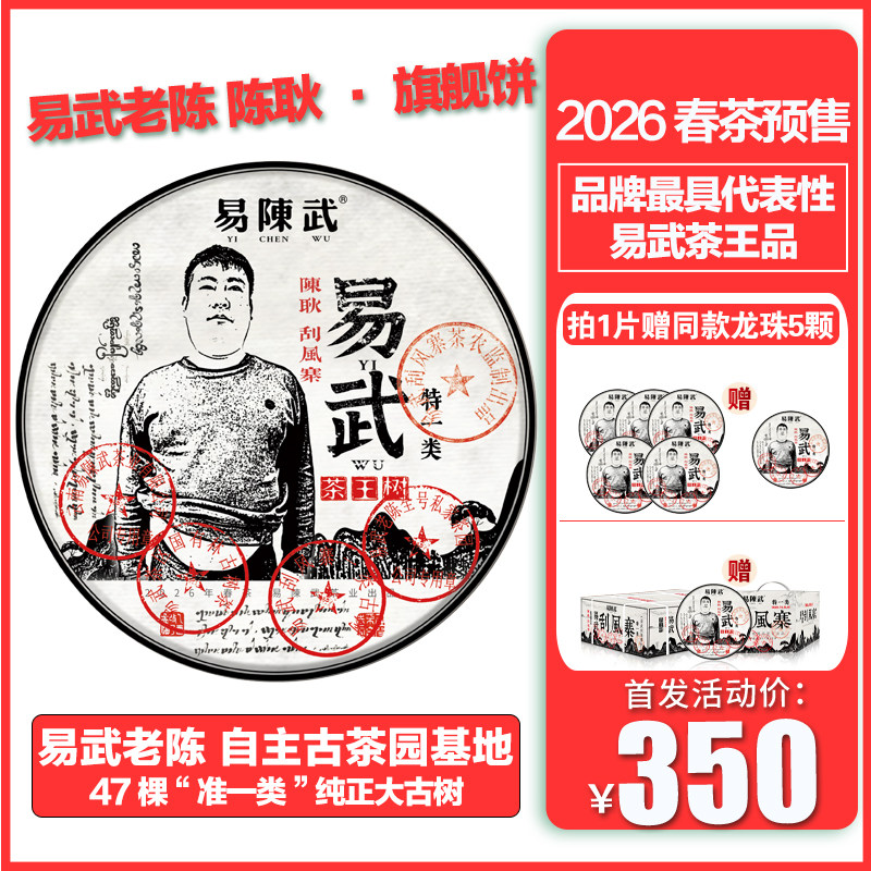 普洱茶生茶春茶预售品牌2026年头春刮风寨一类古树纯料357g
