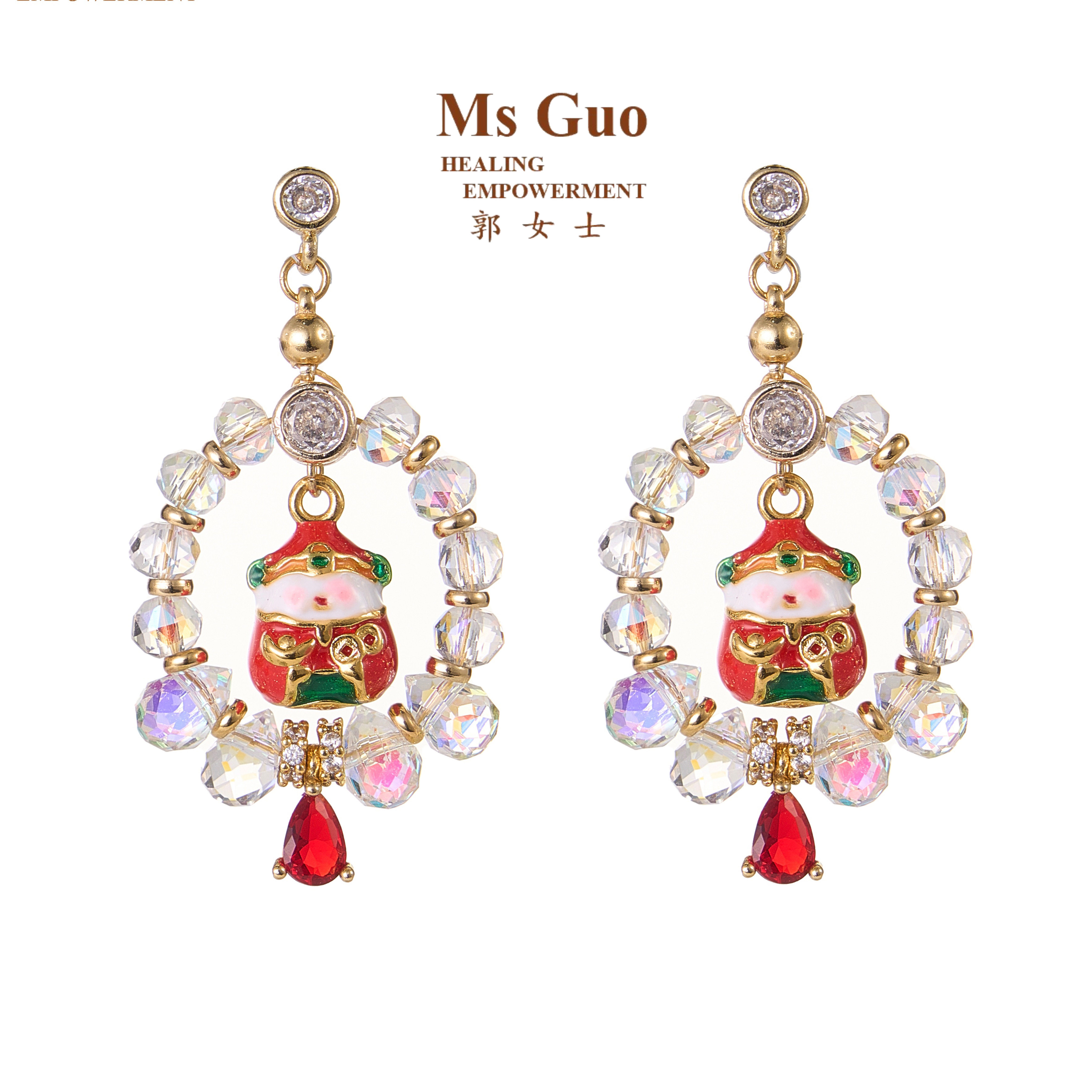 MsGuo手工财神耳环迎财神配饰