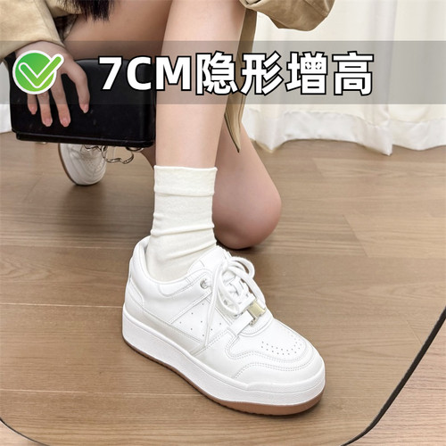 ZYIYI厚底松糕内增高透气小白鞋