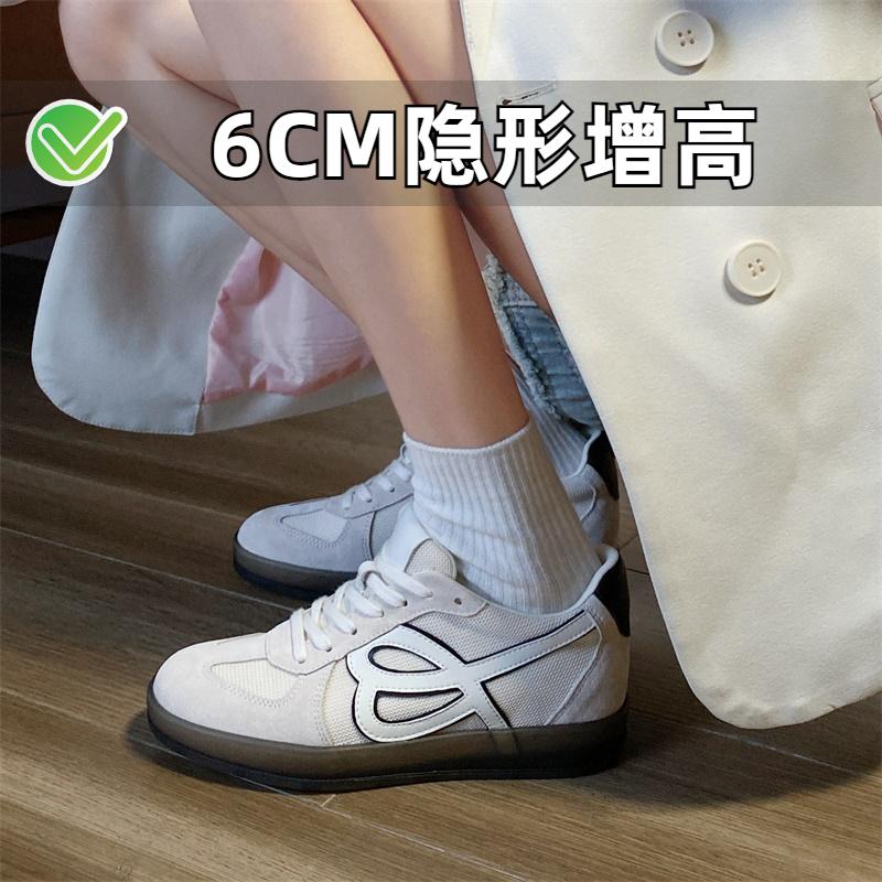 春秋小个子内增高真皮板鞋小码女鞋3233厚底德训鞋运动休闲小白鞋