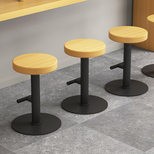 简约铁艺实木家用吧台椅可定制