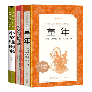爱的教育小英雄雨来童年书高尔基广东新华推荐六年级必读课外书全套3册 人民文学出版社 林海雪原快乐读书吧6年级上册课外阅读书