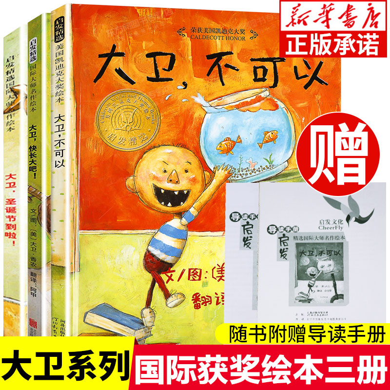 大卫不可以绘本系列全套3册 精装硬皮硬壳 大卫圣诞节到啦 大卫快长大吧幼儿0-3-4-5-6-7周岁园儿童非注音一年级 绘本国外获奖经典