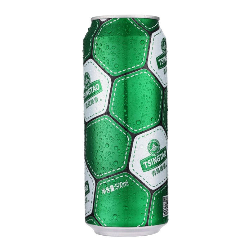 青岛啤酒定制啤酒足球罐500ml*12听