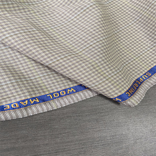 HIELD英国产纯羊毛清爽格子精纺面料抗皱垂坠设计师西装西裤布料