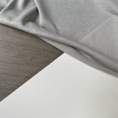 高级灰色羊毛5%棉95%薄型微透春夏贴身针织面料设计师T恤布料