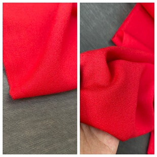 Valentino红绉纱麻纱肌理纯羊毛微弹力精纺秋冬面料定制西装布料