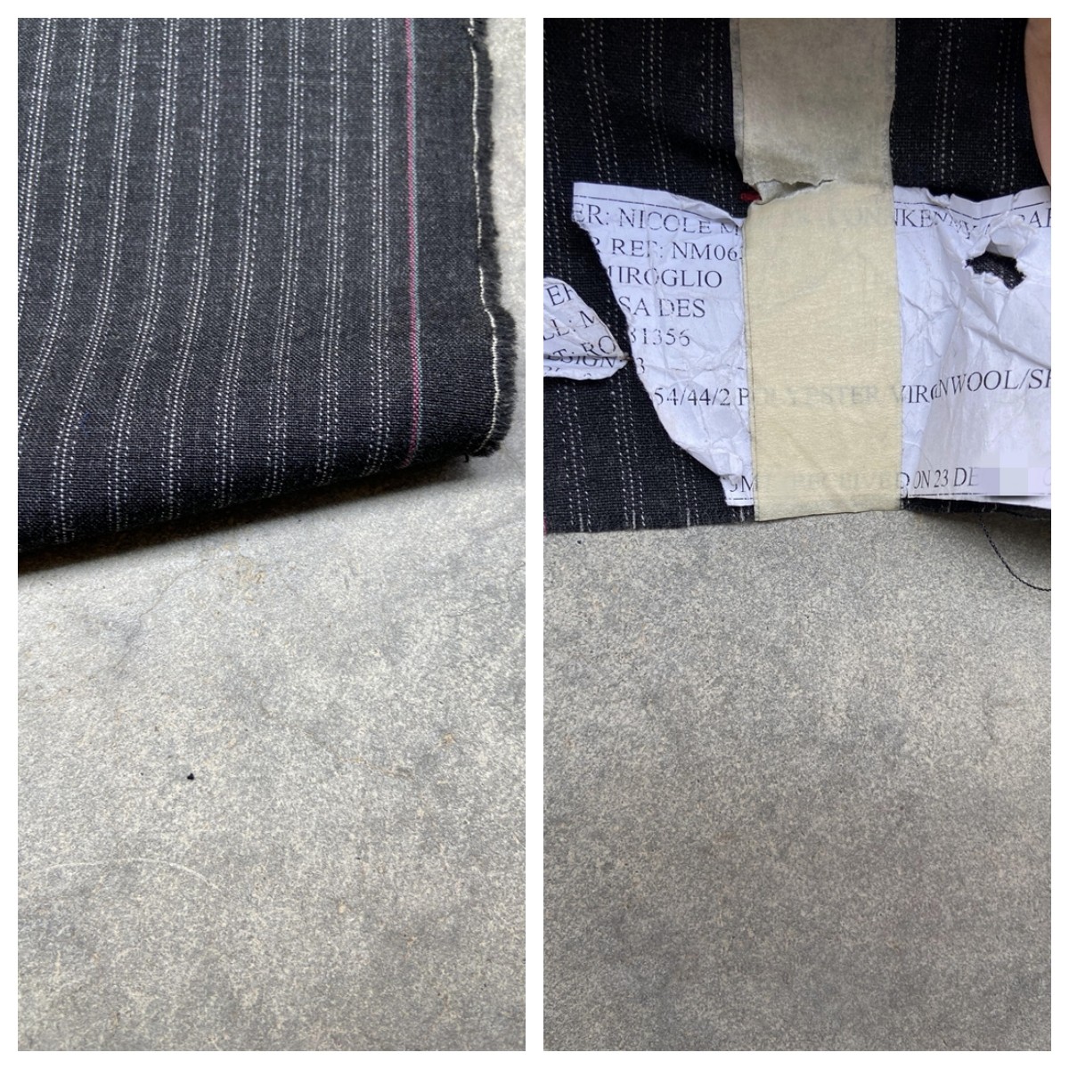 深灰色条纹弹力羊毛春秋精纺面料亲肤垂坠定制西装西裤裙装布料