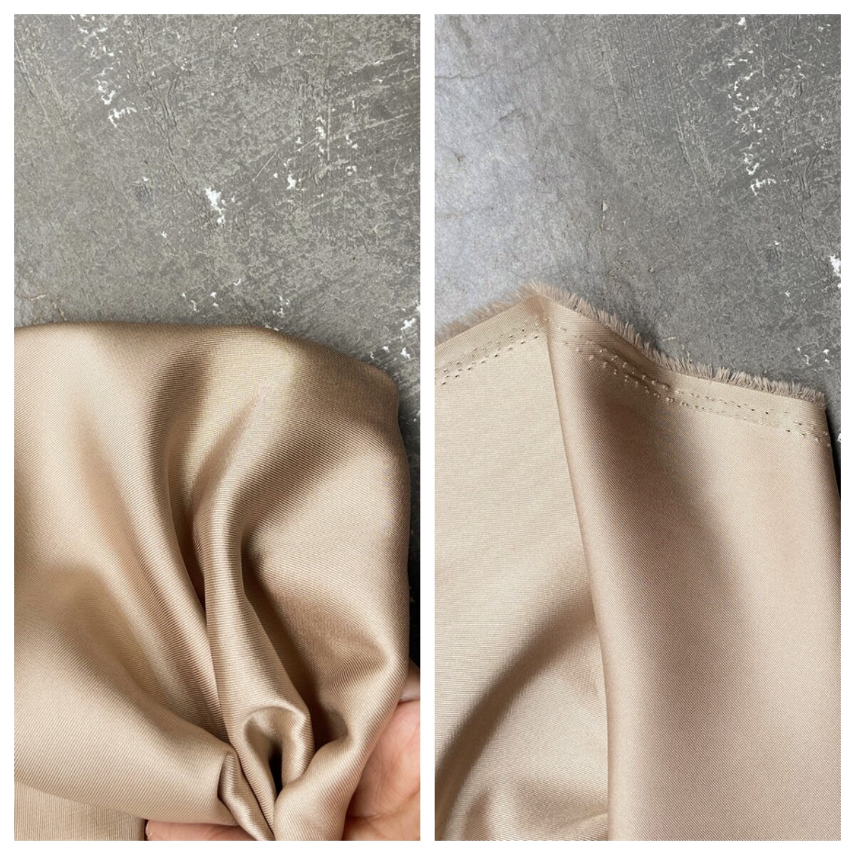 香槟色光泽斜纹轻薄款韩国进口高级时装定制面料垂坠不透布料