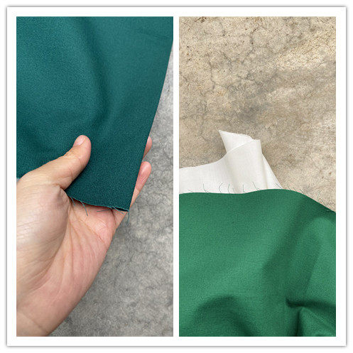 绿色森绿日本产纯棉微磨毛感斜纹纱卡面料设计师风衣休闲裤裙布料