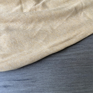 杏黄色羊绒14%棉81%螺纹弹力针织亲肤面料设计师T 恤打底衫布料