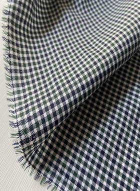 MIU系风格纹棉100%小格子进口GETZNER纯棉衬衫面料设计师布料