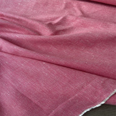 红色亚麻51%棉49%色织麻棉春夏面料亲肤设计师外套衬衫 布料 裙裤