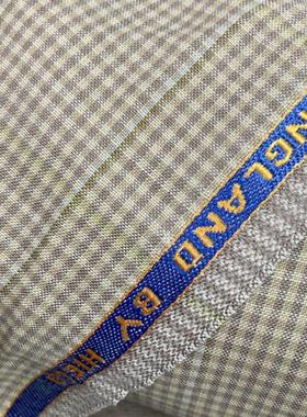 HIELD英国纯羊毛清爽混色格子抗皱精纺四季款定制西装套装布料