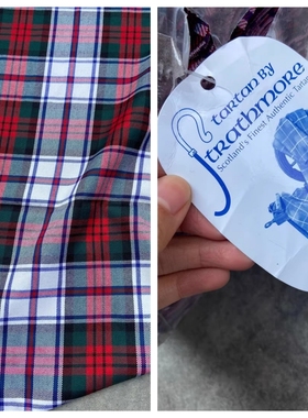 纯羊毛zui出名的英国苏格兰格tartan经典精纺面料高端设计师布料