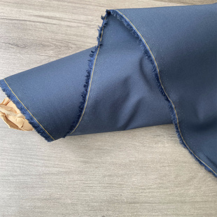 BBR高端藏蓝色BESTE弹力高密棉府绸春夏面料设计师服饰衬衫裙布料