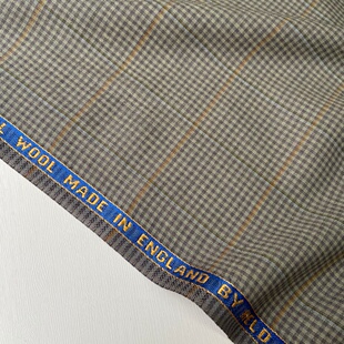 HIELD 英国产纯羊毛混色格子高端抗皱垂坠精纺面料定制西装裤布料
