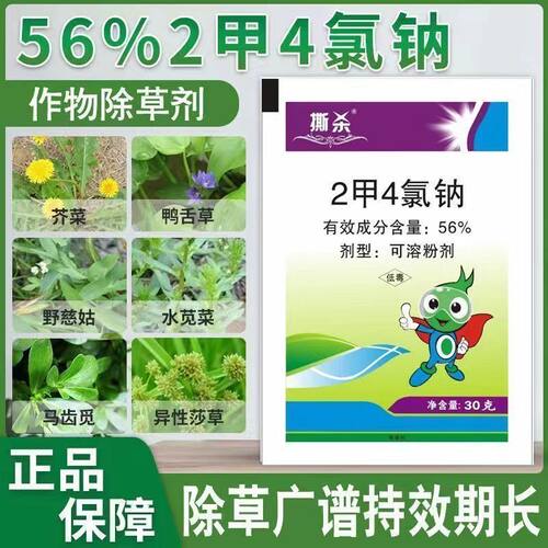 56%2甲4氯钠 二甲四氯纳 水稻田小麦玉米地草坪节节草除草剂农药