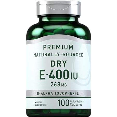 Piping Rock Dry Vitamin E 400 IU| 268mg| 100 Capsules|