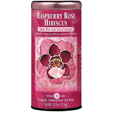 The Republic of Tea Raspberry Rose Hibiscus Tea， 36 Count