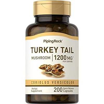 Piping Rock Turkey Tail Mushroom Capsules 1200mg | 200 Pi