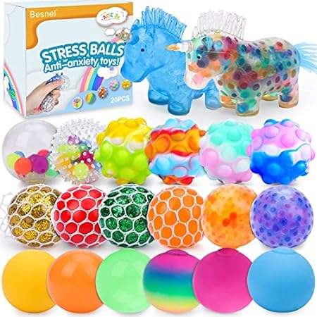 BESNEL Sensory Stress Balls Set Fidget Toys， Squishy Stre