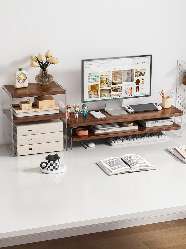 桌面增高架台式工位电脑显示器架子底座托架支架办公室收纳置物架