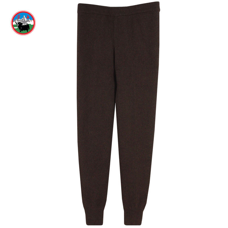 雪舟男式牦牛绒裤针织裤秋冬季厚款羊毛打底裤保暖毛裤
