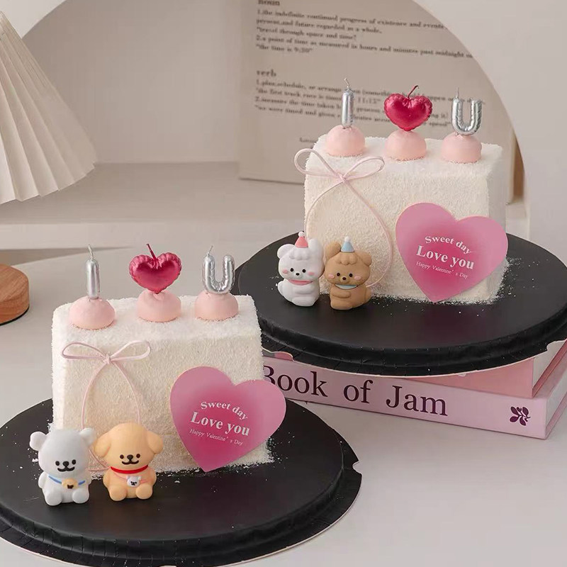 2.14情人节卡通修狗蛋糕装饰摆件情侣表白爱心love蜡烛装扮插件,节庆用品/礼品,蛋糕/烘焙装饰用品,淘宝优惠券,粉丝福利购,淘宝优惠卷