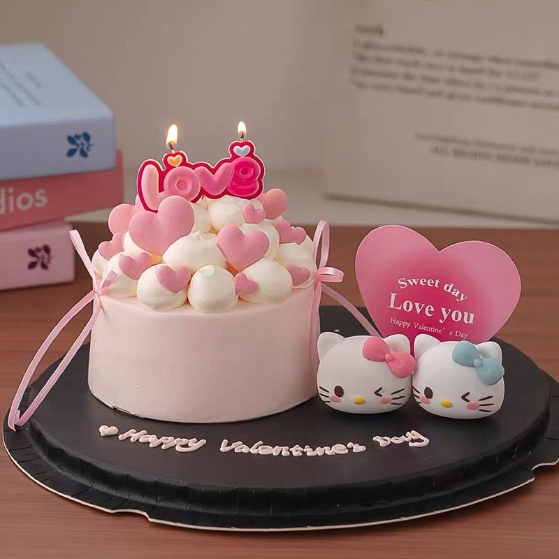 网红2.14情人节快乐卡通KT猫蛋糕装饰摆件love蜡烛告白装扮插件,节庆用品/礼品,蛋糕/烘焙装饰用品,淘宝优惠券,粉丝福利购,淘宝优惠卷