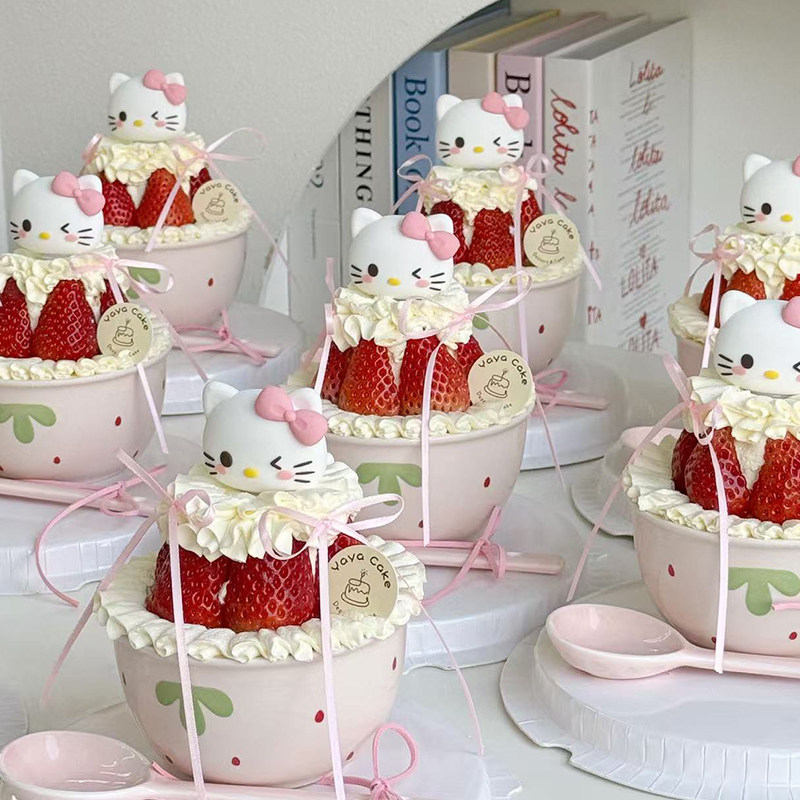 2025网红圣诞节hellokitty陶瓷碗蛋糕装饰新年元旦草莓甜品碗装扮,节庆用品/礼品,蛋糕/烘焙装饰用品,淘宝优惠券,粉丝福利购,淘宝优惠卷